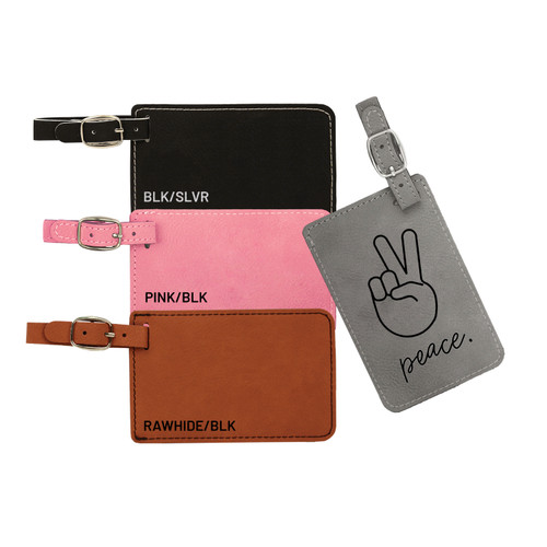 Peace Luggage Tag Faux Leather Baum Designs