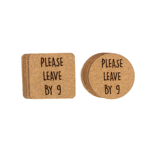 Please Leave By Nine Cork Coasters Baum Designs