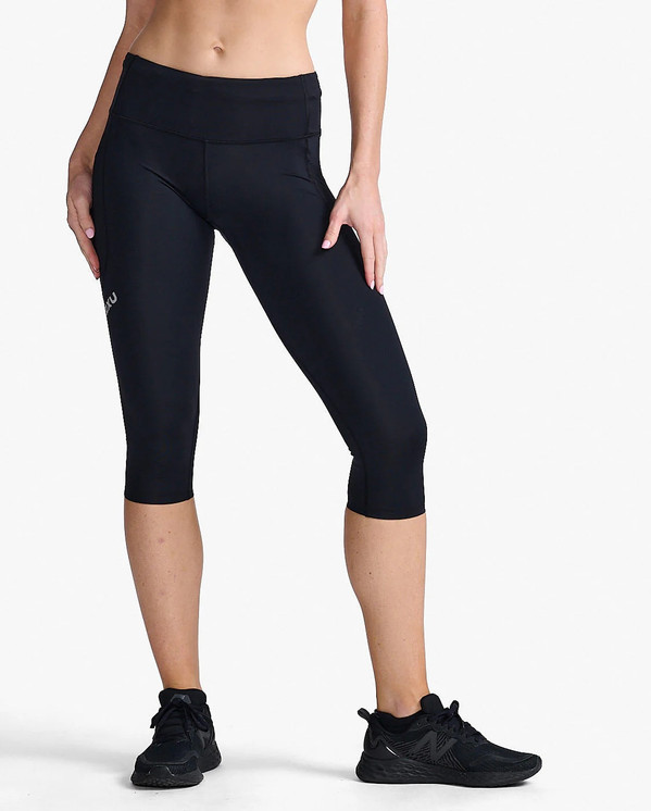 Aero Mid-Rise Compression 3/4 Tights Black