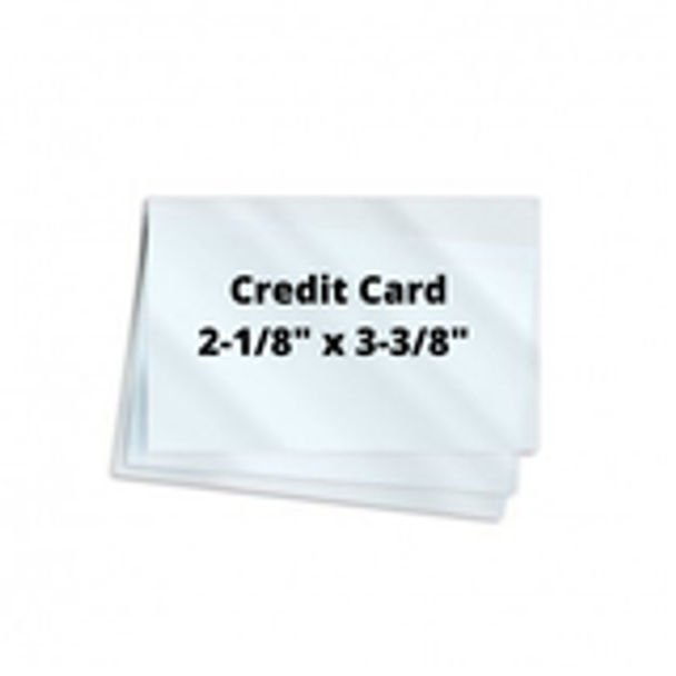 5mil Credit Card  2-1/8"x 3-3/8" 100/Box