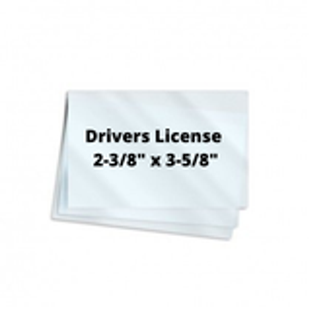 5mil Drivers License 2-3/8" x 3-5/8" 100/Box