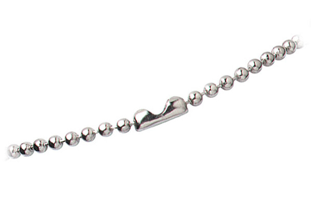 Nickel-Plated Steel Beaded Neck Chain, Length 24" (609mm)