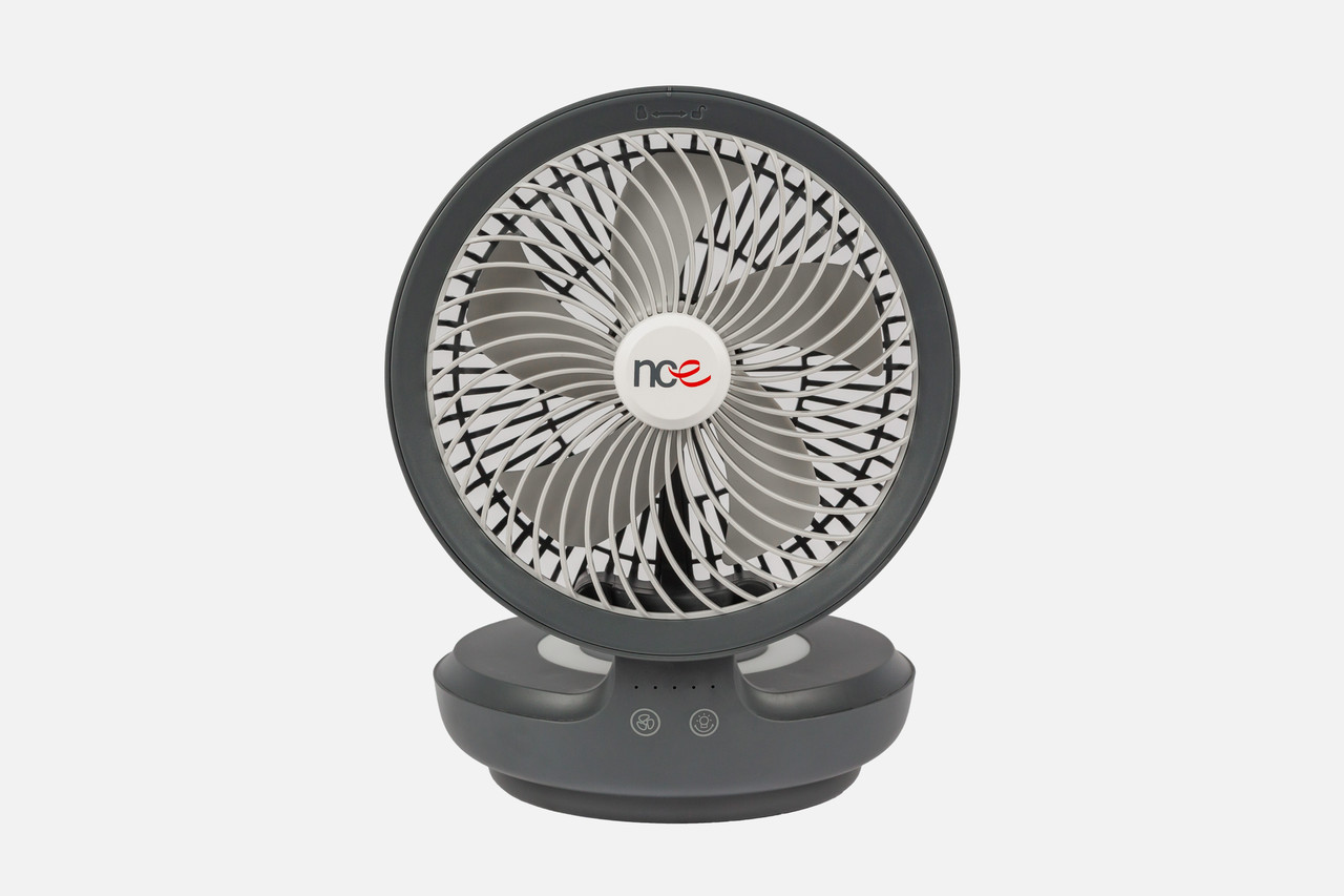 NCE 12V Oscillating Fan With Light Grey