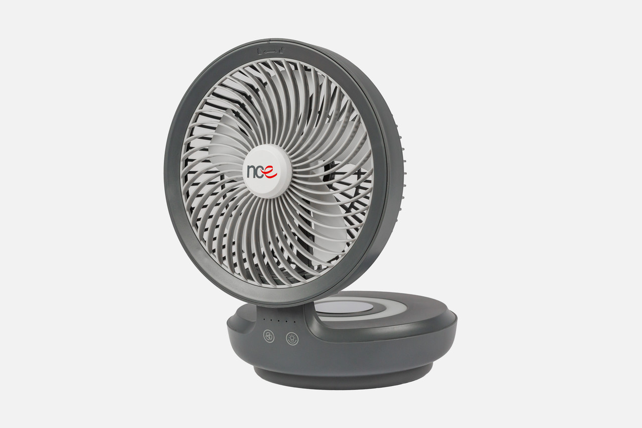 NCE 12V Oscillating Fan With Light Grey