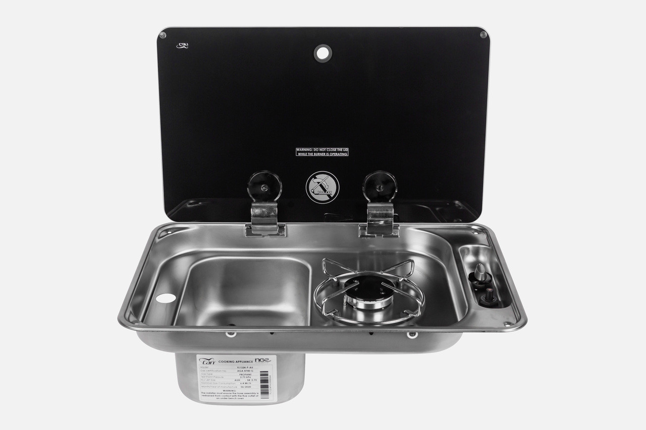 CAN 1 Burner Gas Stove & Sink Left Piezo
