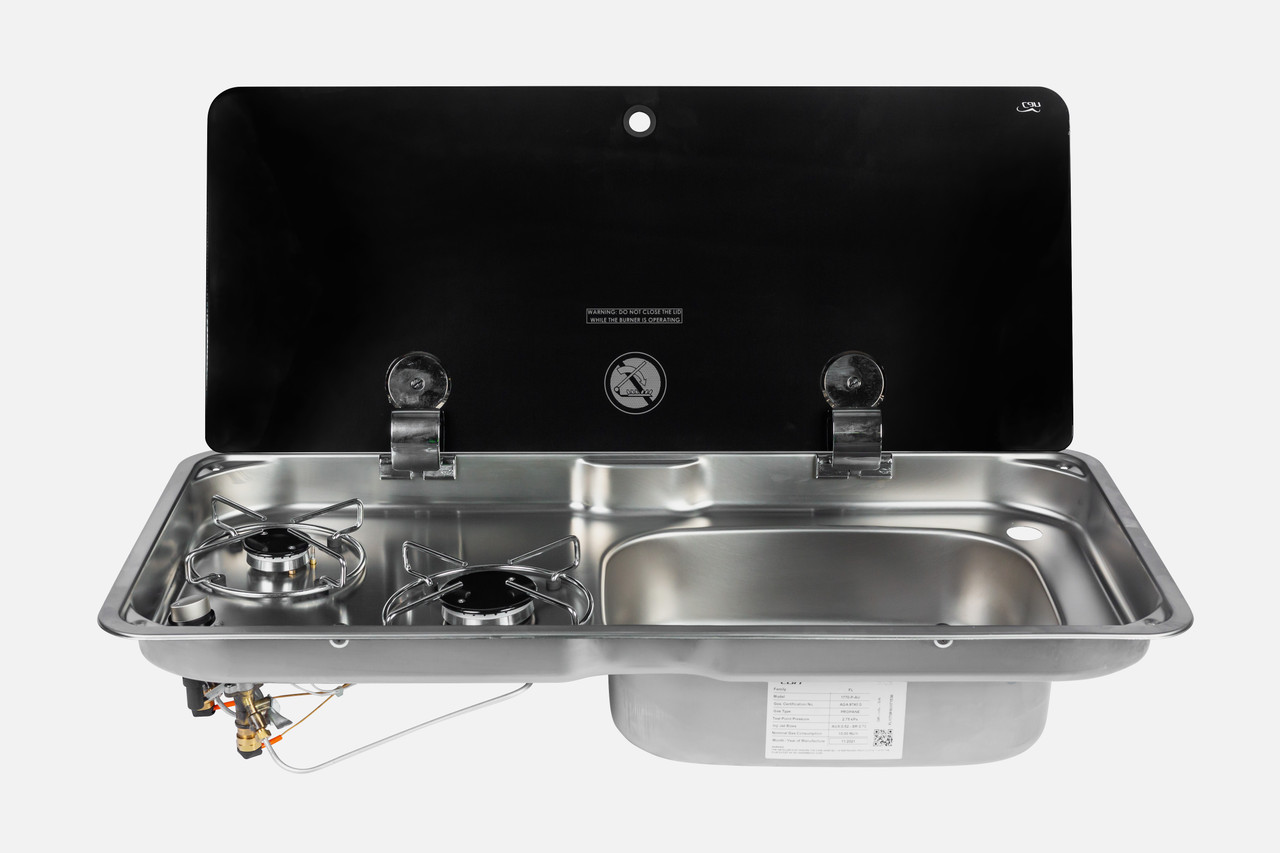 CAN 2 Burner Gas Stove & Sink Right