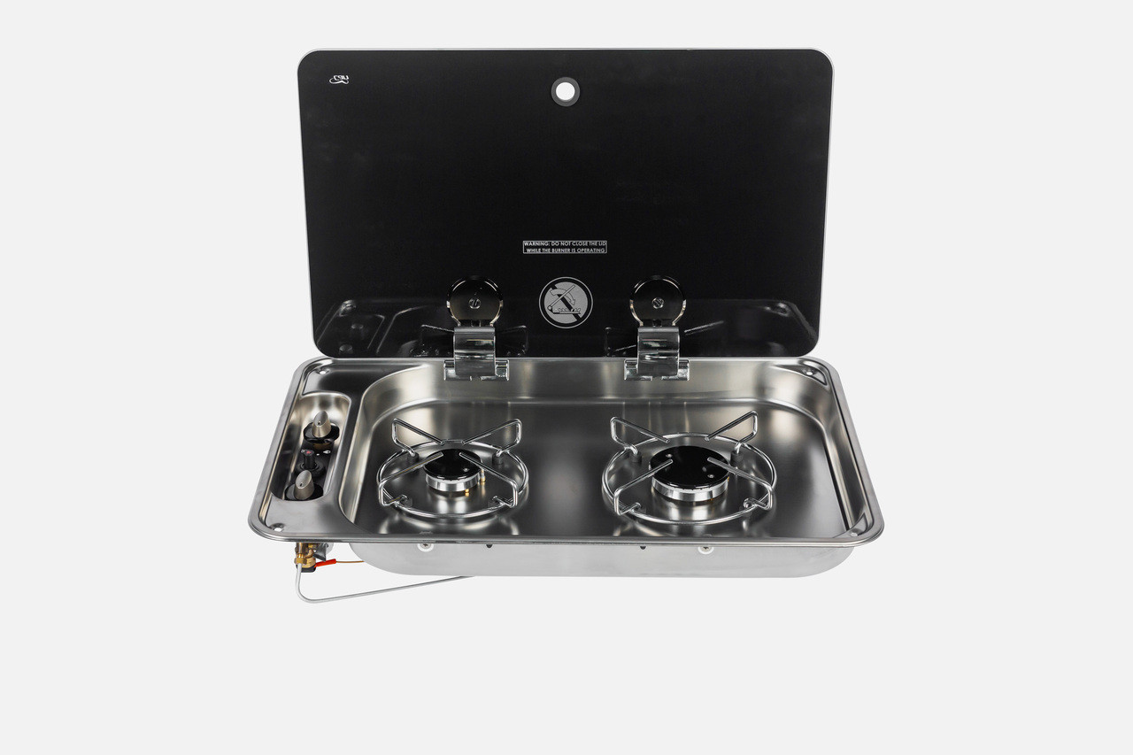 CAN 2 Burner Gas Stove Piezo Ignition