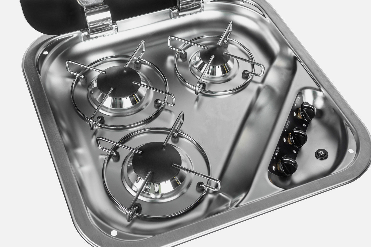 CAN 3 Burner Gas Stove Electronic Ignition Square