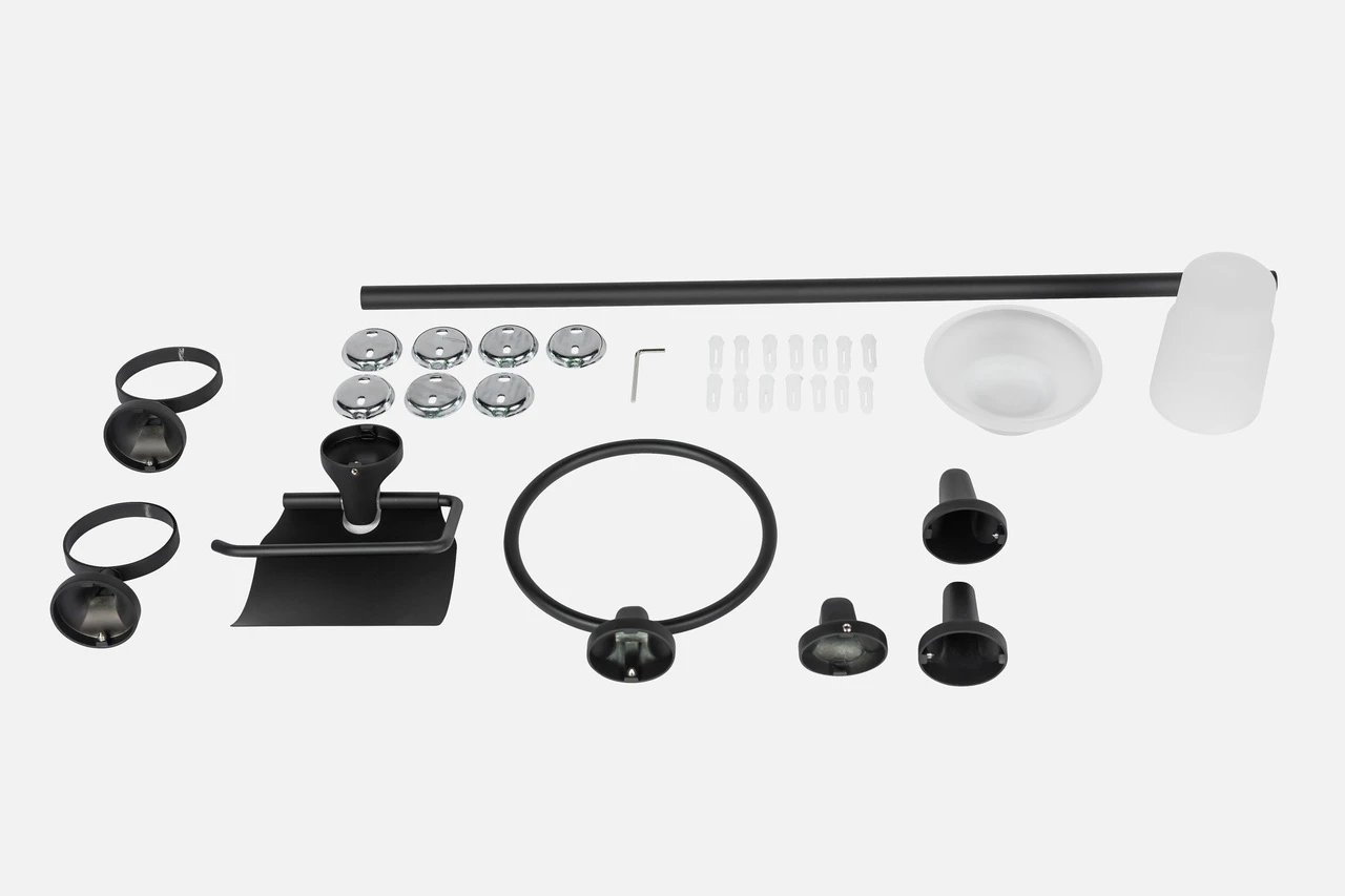 NCE Bathroom 6 Piece Accessory Kit Black