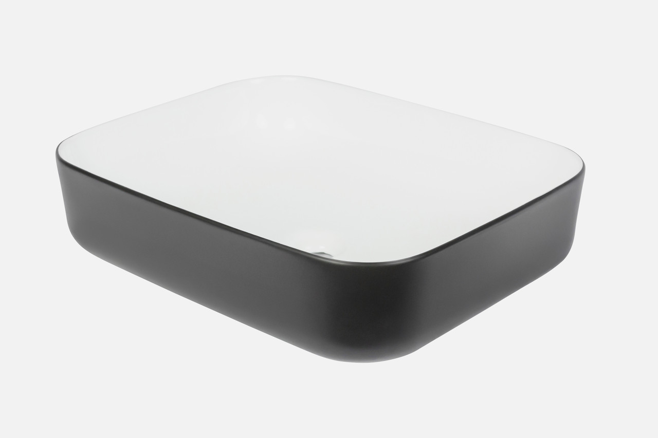 NCE Ceramic Basin Black & White 500mm x 385mm x 130mm