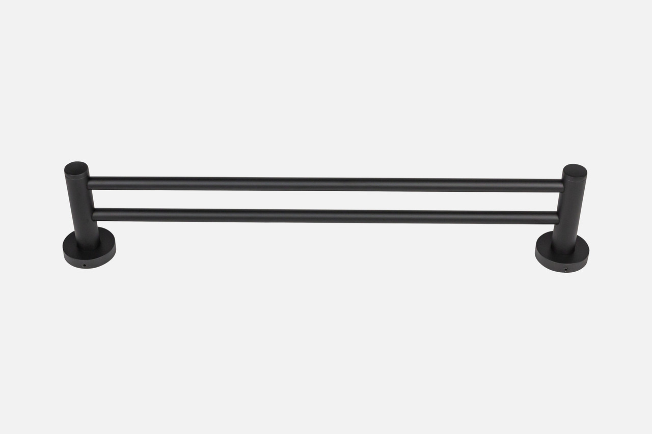NCE Double Towel Rail Black