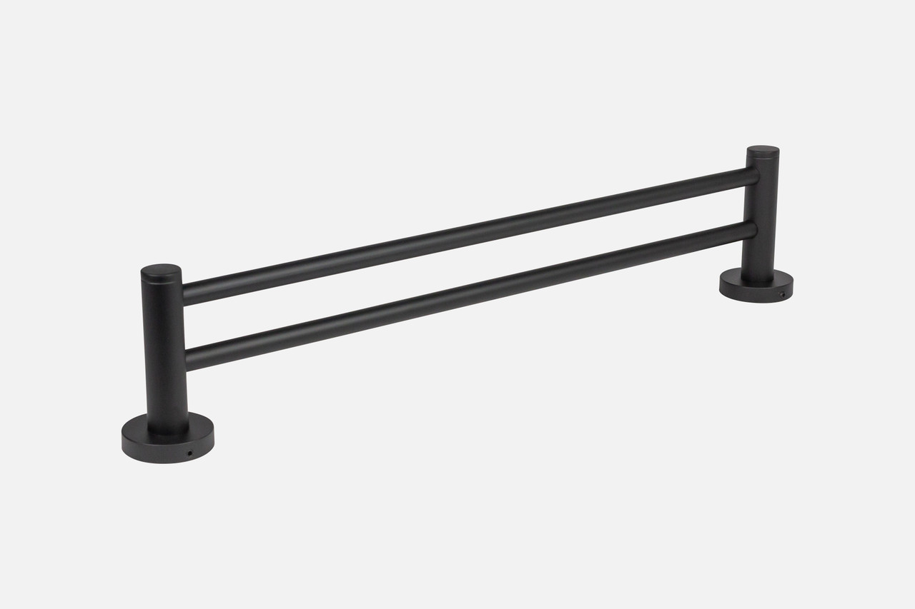 NCE Double Towel Rail Black