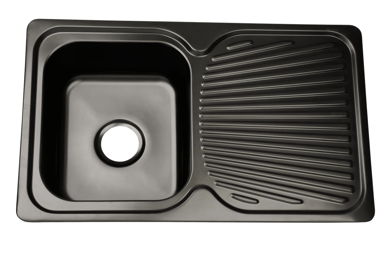 NCE Nano Black Sink Rolled Edge 780x480x180mm