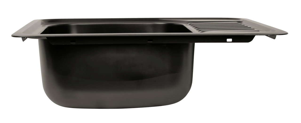 NCE Nano Black Sink Rolled Edge 588x496x180mm