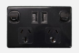 NCE Dual Pole Powerpoint with USB Charger Black
