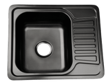 NCE Nano Black Sink Rolled Edge 588x496x180mm