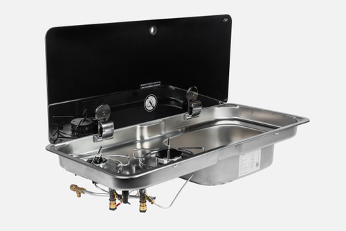 CAN 2 Burner Gas Stove & Sink Right