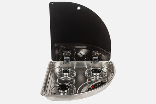 CAN 3 Burner Gas Stove Electronic Ignition Triangular