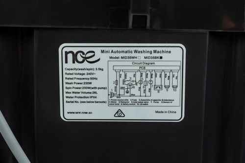 NCE 3.5kg Top Load Washing Machine Black