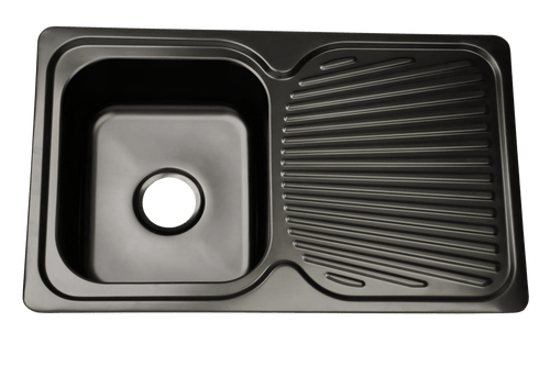 NCE Nano Black Sink Rolled Edge 780x480x180mm