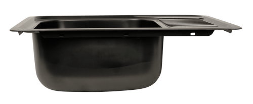 NCE Nano Black Sink Rolled Edge 588x496x180mm