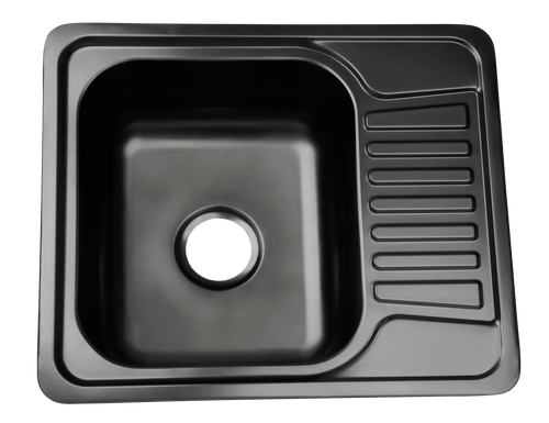 NCE Nano Black Sink Rolled Edge 588x496x180mm
