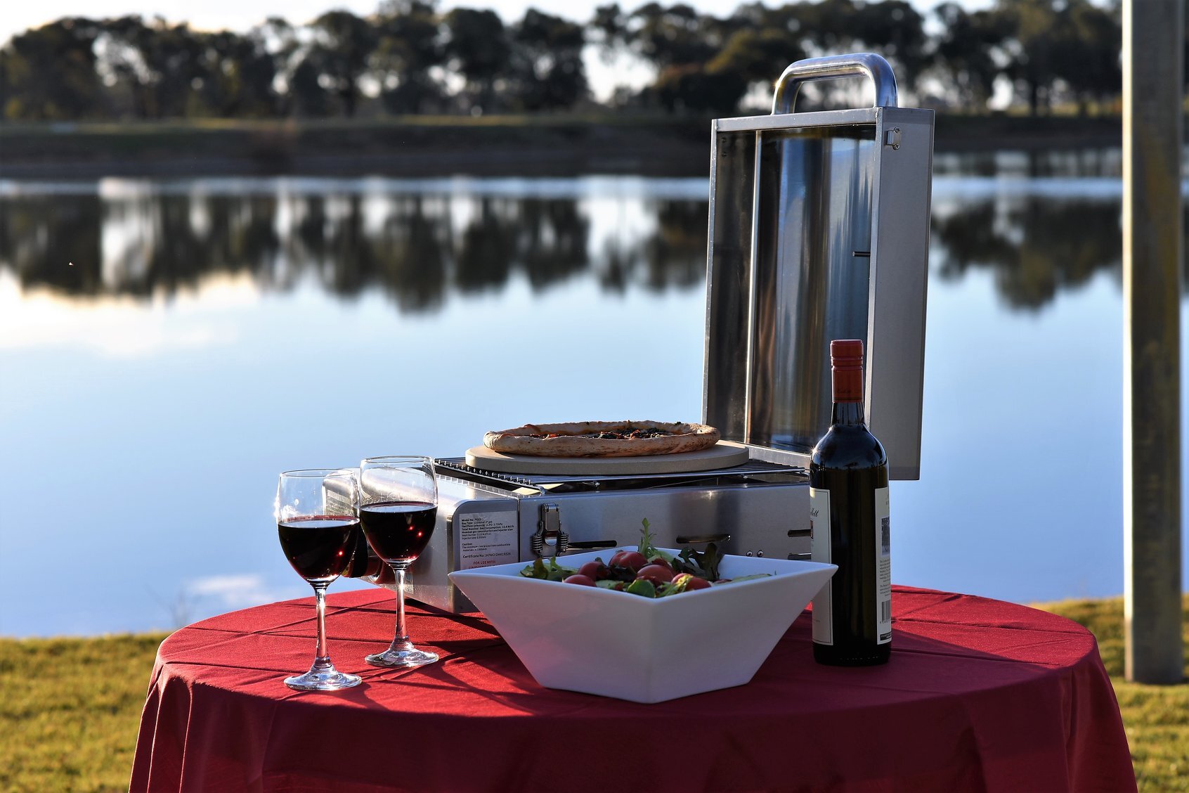 Portable gas BBQ cooking while caravanning