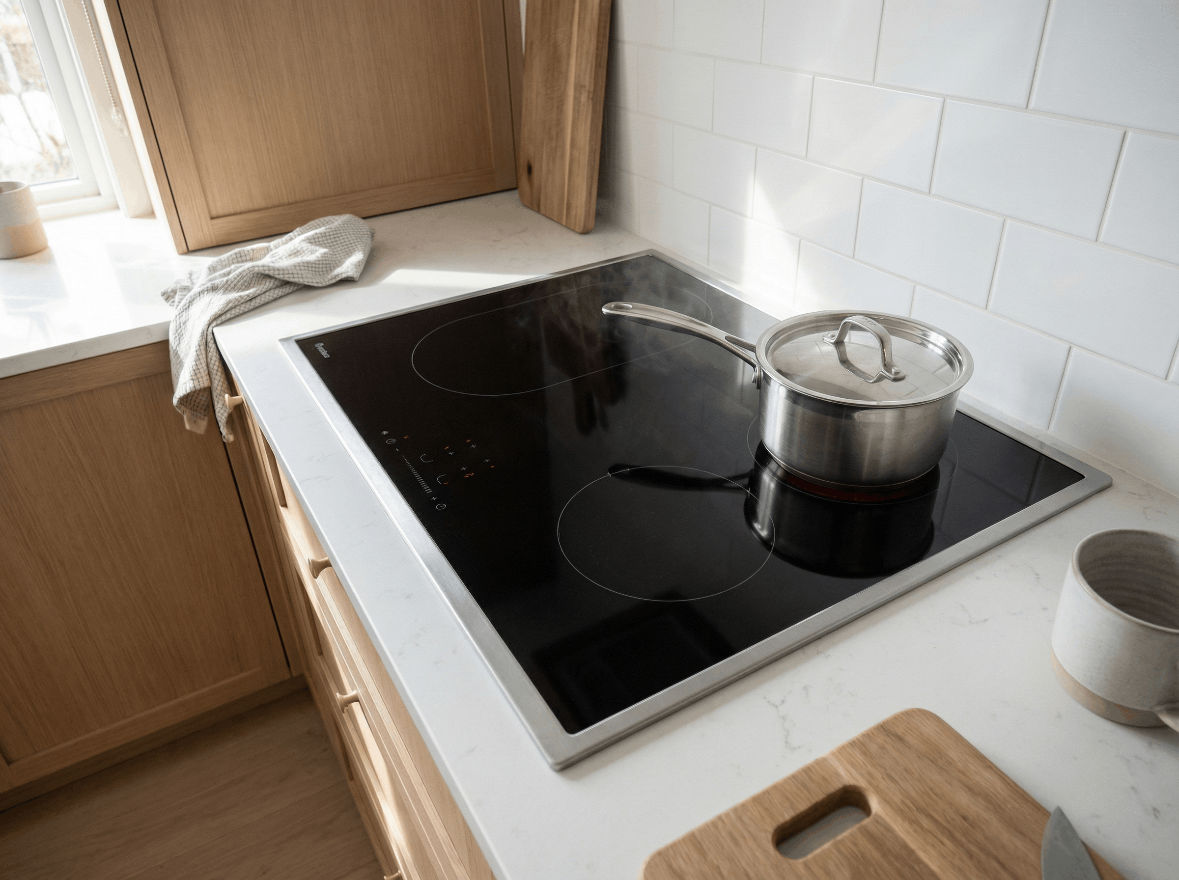 Modern cooktop installed in a kitchen setting