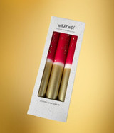 Ruby Collection Dip Dye Taper Candle Trio