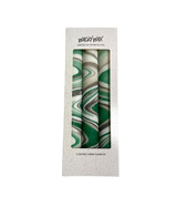 Woodland Wander Taper Candles: Hand-dipped taper candles in shades of green, white,  taupe and grey, inspired by the tranquil beauty of the forest.
