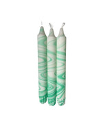 Mint Marbled Candles Set