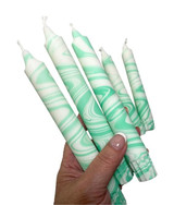 Mint Marbled Candles Set