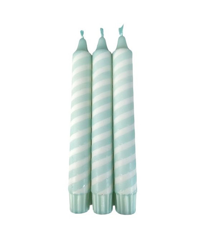 Swirling Seas Dip Dye Taper Candle Trio