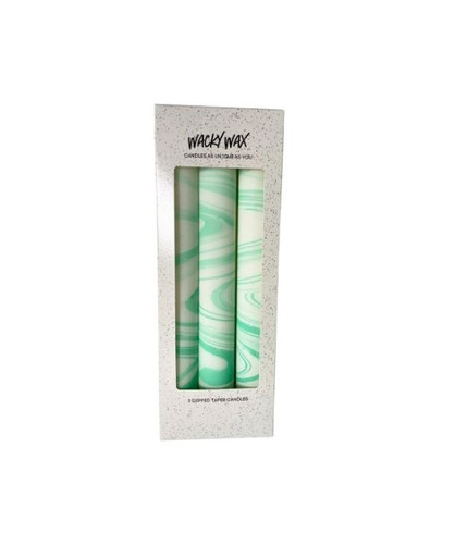 Mint Marbled Candles Set