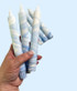 French Blue  Marbled Candles Set