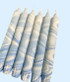 French Blue  Marbled Candles Set