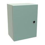EN4SD16128GY Hammond Manufacturing 16in x 12in x 8in Type 4 Mild Steel Enclosure with Hinged Cover and Quarter Turn Latch