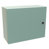 EN4SD16208GY Hammond Manufacturing 16in x 20in x 8in Type 4 Mild Steel Enclosure with Hinged Door with Quarter Turn Latch