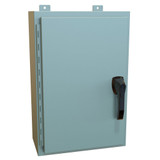 HW24168GYHK Hammond Manufacturing 24in x 16in x 8in Type 4 Mild Steel Enclosure with Hinged Cover and Handle