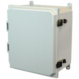 PCJ14126L Hammond Manufacturing 14in x 12in x 6in Polycarbonate enclosure with hinged cover and stainless-steel snap latch