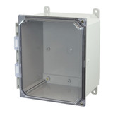 AMP1086CCH | Allied Moulded Products 10 x 8 x 6 Polycarbonate enclosure with 2-screw hinged clear cover