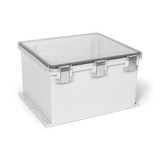 UPCT181610HMLF | Ensto 18 x 16 x 10 Polycarbonate enclosure with hinged clear cover and snap latch