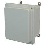 AM1084RH | Fiberglass enclosure with raised 2-screw hinged cover