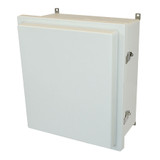 AM1868RL | Allied Moulded Products 18 x 16 x 8 Fiberglass enclosure with raised hinged cover and snap latch