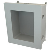 AM1868LW | 18 x 16 x 4 Fiberglass enclosure with hinged window cover and snap latch