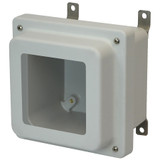 AM664RW | Allied Moulded Products 6 x 6 x 4 Junction Box With Viewing Window Raised 4-Screw Lift-Off Cover