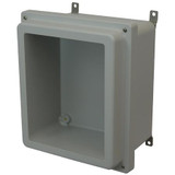 AM1206RW Allied Moulded Products 12 x 10 x 6 Fiberglass enclosure with a raised 4-screw lift-off window cover