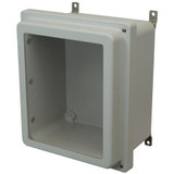 AM1206RHW Allied Moulded Products 12 x 10 x 6 Fiberglass enclosure with raised 2-screw hinged window cover