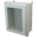 AM2068RW | 20 x 16 x 8 Fiberglass enclosure with raised 4-screw lift-off window cover