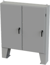 SCE-60XEL6112LP Saginaw Control and Engineering 60in x 61in x 12in Carbon Steel Enclosure with 2 Doors and Handles with 3-Point Latch
